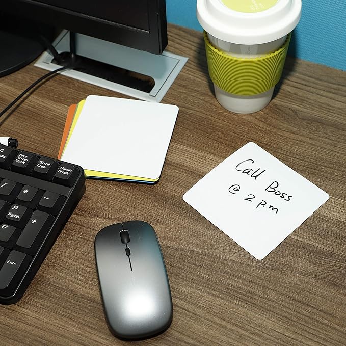 Dry Erase Magnets Set - 24 Pack - 4x4 in Whiteboard Magnetic Planning Pads Labels - Small White Board Magnet Strips Name Tags for Home and Office