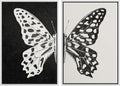 MUDECOR Framed Canvas Wall Art Black and White Butterfly Prints Minimalist Modern Art Boho Wall Decor for Bedroom - 16"x24"x2 White