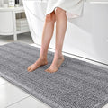 OLANLY Thick Bathroom Rugs 70x24, Extra Soft Absorbent Chenille Striped Bath Rugs, Rubber Backing, Machine Wash Dry, Bath Mats for Bathroom Floor, Tub and Shower, Home Decor Accessories, Grey