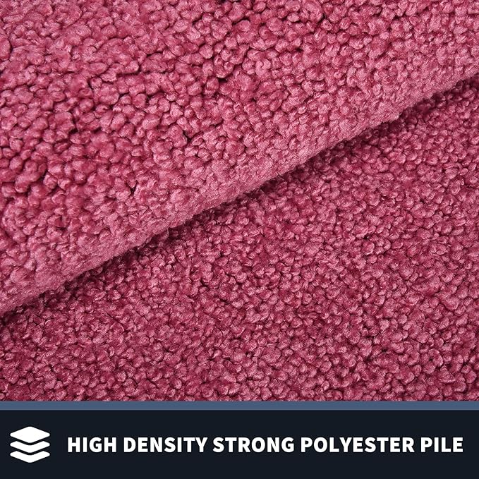 PURRUGS Dirt Trapping Door Mat 32" x 48", Non-Slip/Skid Machine Washable Entryway Rug, Shoes Scraper, Throw Rug, Super Absorbent Area Rug for Muddy Wet Shoes and Paws, Pink & Burgundy Red