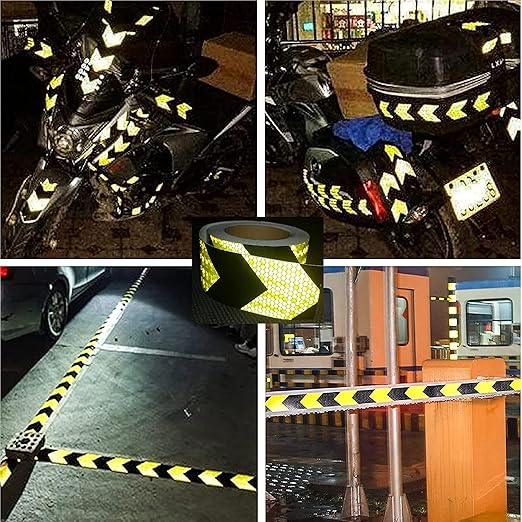 Reflective Tape Outdoor Waterproof 16 inch for Cars, High Visibility Hazard Conspicuity Warning Safety Industrial Marking Tape (66 feet)