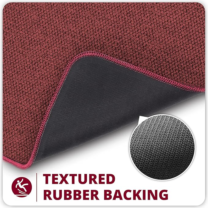 Christmas Bath Mat,Ultra Thin Bathroom Rugs,Bath Mats for Bathroom,No Slip Bath Rugs,Quick Dry,Machine Washable,Low Pile,Absorbent,Shower Outside,Sink,Home Decor Accessories.Red,1'8"x2'8"(20x32inch)