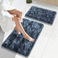 Yimobra Bathroom Rug Set 2 Piece, Luxury Shaggy Bath Mat Set with Non Slip Backing, Ultra Soft & Absorbent Mats for Bathroom Floor, Machine Washable, 31.5"x20"+24"x17", Light Blue