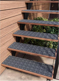 Outdoor Stair Treads Non-Slip 35”x10” (6-Pack) – Carpet Treads with Rubber Backing Diamond Grey