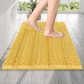 OLANLY Thick Bathroom Rugs 24x16, Extra Soft Absorbent Chenille Striped Bath Rugs, Rubber Backing, Machine Wash Dry, Bath Mats for Bathroom Floor, Tub and Shower, Home Decor Accessories, Yellow