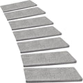 PURE ERA Bullnose Carpet Stair Treads Set Tape Free Non-Slip Indoor Stair Protectors Pet Friendly Rugs Covers Soft Skid Resistant Washable Reusable 9.5" x 30"(7 Pieces,Light Gray)