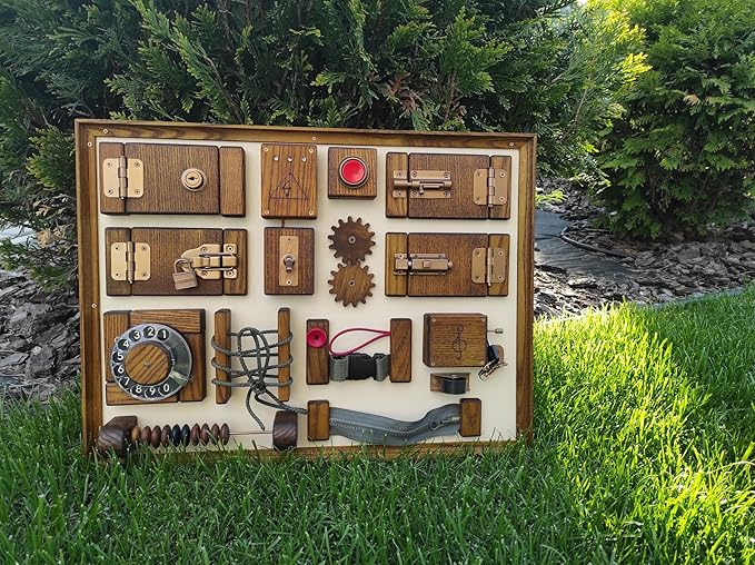 Dementia Activity Board, Wall Sensory Board for Adults, Senior Busy Board, Latch Board for Dementia and Alzheimer Patients, Rehab Tool for Care Homes