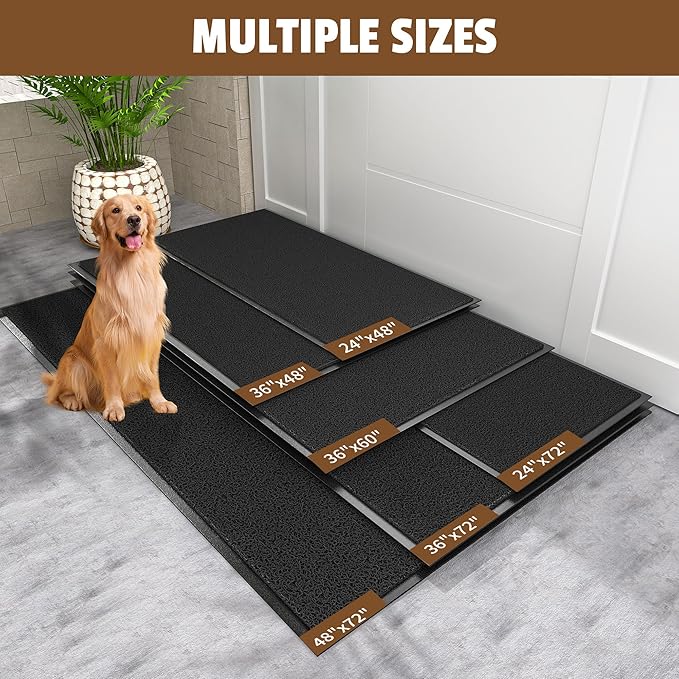 Front Door Mat Outside Entrance, 48" x 24" Doormat Outdoor Indoor Entrance, Non Slip Indoor Mats for Entryway, Heavy Duty Waterproof Low Profile Welcome Mat for Entry, Patio, High Traffic Areas