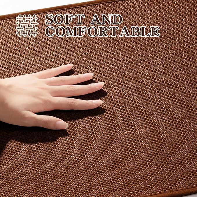 chakme Bathroom Rugs Mat 59x24, Ultra Thin Non Slip Bath Mat Large Quick Dry Absorbent Bath Mat for Bathroom Floor, (Rust, 59"x24")