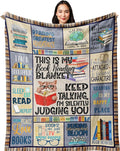 Book Lovers Gifts for Women for Readers, Librarian Book Club Bookworm Reading Literary Gift for Bookish Blanket 60x50in