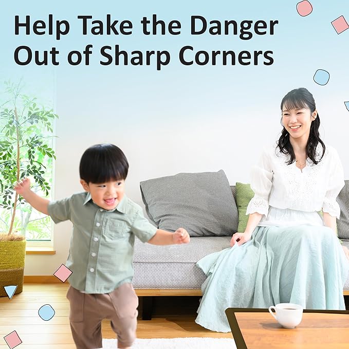 Bébé Earth Baby Proofing Edge and Corner Guard Protector Set for Back to School, 20 Feet Edges & 8 Foam Corners, Furniture and Tables Child Baby Proof Bumpers, Pre-Taped Corner Cushions - Onyx Black