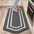COSY HOMEER Long Kitchen Floor Mats for in Front of Sink Super Absorbent Kitchen Rugs and Mats 24"x59" Non-Skid Kitchen Mat Standing Mat Washable,Polypropylene,Dark Grey,Frame