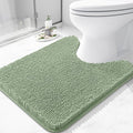 Arotive Bathroom Toilet Rugs U Shaped 24x20, Extra Soft Absorbent Shaggy Chenille Contour Bath Rugs for Toilet, Machine Washable Non-Slip Contoured Bath Mats, Sage Green