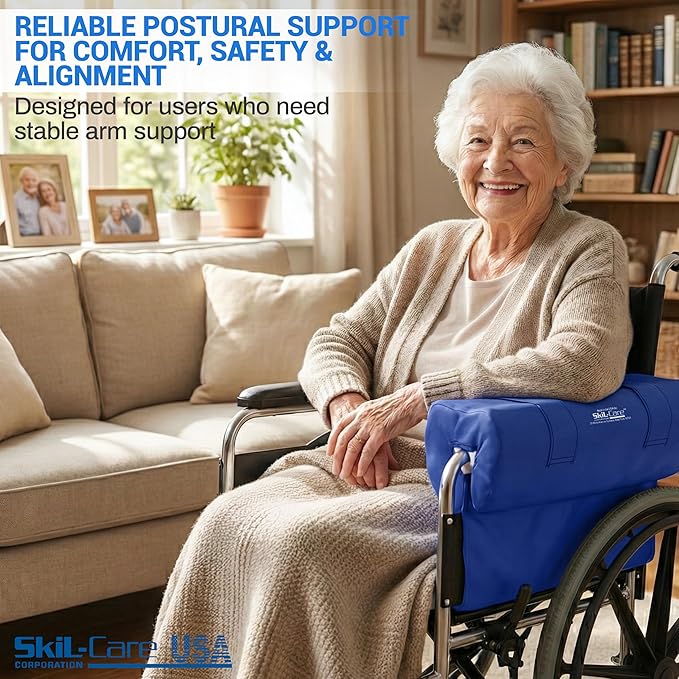 Skil-Care EZ On Lateral Support with Nylon Cover - Foam Arm Trough, Stabilizes Torso, Comfort & Pressure Relief, Durable Wipe-Clean Nylon, Universal Fit, 706005