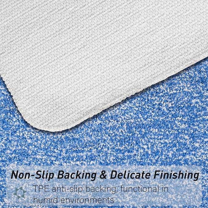 Luxury Quick Dry Non-Slip Bathroom Rugs【20'' x 30'' Night Blue】 Highly Absorbent Washable and Ultra Soft, Extra Thick Fluffy Bath Mats for Shower/Kitchen/Bathtub Floor