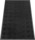 Indoor Outdoor Door Mat, 5’x 3' Doormat for Entryway, Rubber Backing Non Slip Front Door Mat Outside Entrance, Super Absorbent Commercial Floor Mat for Home Office, Black