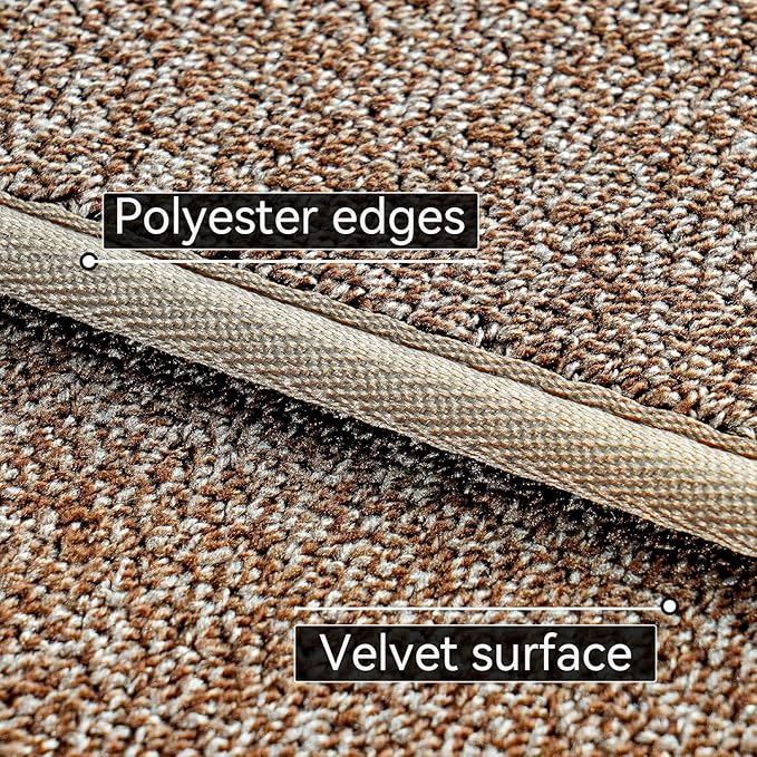 Runner Rug with Non Slip Rubber Backing, Washable Soft Floor Carpet for Kitchen, Hallway, Entryway Indoor, Bedroom, Laundry, Low Pile Area Rugs, Solid color with Pointillism style, 2*8 ft BROWN