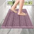OLANLY Thick Bathroom Rugs 24x16, Extra Soft Absorbent Chenille Striped Bath Rugs, Rubber Backing, Machine Wash Dry, Bath Mats for Bathroom Floor, Tub and Shower, Home Decor Accessories, Deep Plum