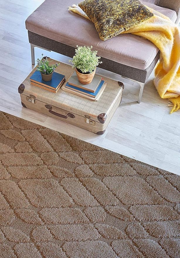 Custom Size Hallway Runner Rug Trellis Brown Color 31 inch Wide Select Your Length Non-Slip (Skid Resistance) Rubber Backing 26 feet x 31 inch (Color Options Available)