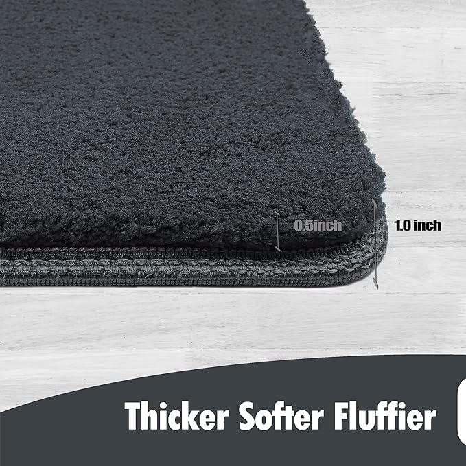 PURE ERA Carpet Stair Treads Ultra Plush 8" X 30" Soft Indoor Stair Protectors Pet-Friendly Non-Slip Skid Resistant Tape Free Washable Reusable(14 Pieces, Dark Gray)