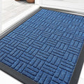OLANLY Front Door Mat Outside Entrance 47x32, Absorbent, Heavy Duty Sturdy Natural Rubber Doormat Indoor Outdoor, Non-Slip, Stain and Fade Resistant, Low Profile Floor Mat for Entryway, Ocean Blue