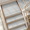 Deerly 15pcs Stairs Treads and 1 Landing Carpet, Breathable Linen Stair Carpet Non Slip for Wooden Steps Peel and Stick Stairs Runner Indoor Self-Adhesive Treads Stair Covers Mat 8"X30" and 30"X30"