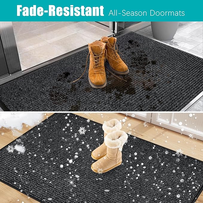 Azadx 2'x3' Front Door Mat Heavy Duty Indoor Outdoor Door Mat Non-Slip Backing Doormat for Entryway Stain and Fade Resistant Commercial Floor Mats Entry Mat Low Profile Welcome Door Mats