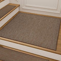 Deerly Comfortable Stair Landing Carpet Non Slip Breathable Linen Rug for Wooden Steps Peel and Stick Landing Mat Covers Indoor Absorbent with Self-Adhesive Backing 30"X30" Brown