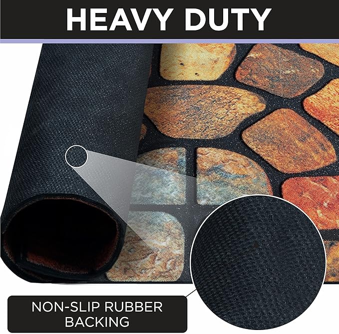 ubdyo Welcome in Style Front Door Mat - Low Pile Front Door Mat Outside Entrance - Muddy Dirt Trapping Welcome Matt Outdoor - Rubber Backing Anti Slip Indoor Doormat Entrance, 29" x 17"