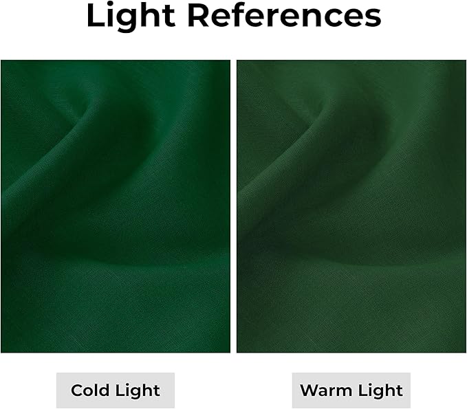 D'Moksha Homes Linen Forest Green Table Runner 132 Inches Long - 100% Pure Linen Extra Long Table Runner 14 x 132 Inch for St Patricks Day, Easter - Classic Hemstitch