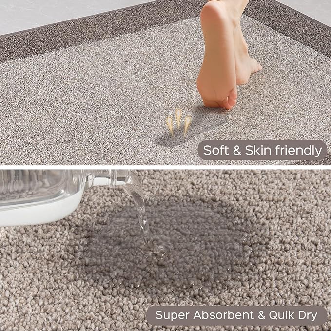 Machine Washable Kitchen Rug 24" x 70", Non Slip Kitchen Mat for Floor, Absorbent Entrance Runner Rug for Bedroom, Hallway, Bathroom, Door (Roll Packing)