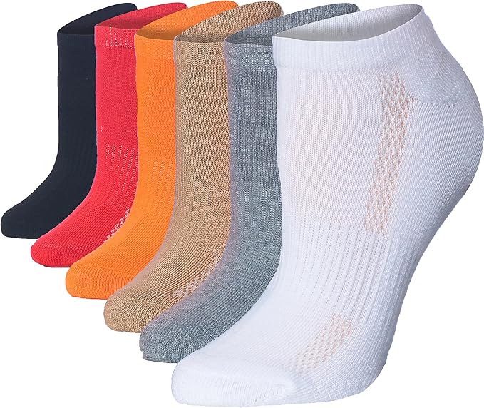 Tipi Toe Women’s 6-Pack Athletic Cushioned Running Ankle Socks – Soft, Breathable Fabric with Arch Support for Comfort