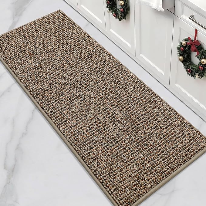 BEQHAUSE Kitchen Runner Rugs 24"x60", Non-Slip Kitchen Mats for Floor, Super Absorbent and Stain Resistant Kitchen Rug, Machine Washable Rugs for Kitchen, Hallway, Laundry & Sink, Taupe