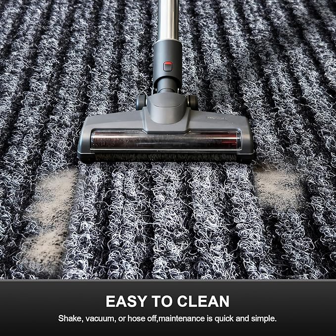 Non-Slip Waterproof Rubber Door Mat, 2'7" x 4' Commercial Floor Mat for High Traffic Areas, Easy Clean Low Profile, for Entrance, Indoor/Outdoor, Office, Patio, Garage