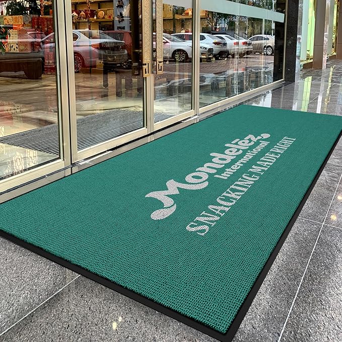 ALLEVI Custom Door Mat Commercial Grade Area Rugs Entryway Carpets Personalized Logo Text 8'X 5' 6MM Thick Welcome Indoor Outdoor Floor Mat for Office Home Kitchen Garden