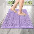 OLANLY Thick Bathroom Rugs 24x16, Extra Soft Absorbent Chenille Striped Bath Rugs, Rubber Backing, Machine Wash Dry, Bath Mats for Bathroom Floor, Tub and Shower, Home Decor Accessories, Lavender