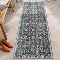 Lahome Moroccan Trellis Washable Runner Rug, 2x6 Kitchen Runners for Hallways 6 Feet Non Slip, Vintage Laundry Room Rug Ultra-Thin Long Carpet for Bathroom Bedroom Entryway, Black/Multi