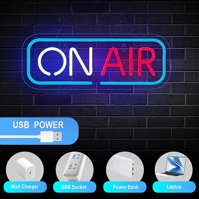 ON AIR Neon Sign Neon LED Night Lights USB Connected Decorative Signs Room Bar Pub Store Club Garage Home Party Wall Art Decoration
