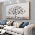 Abstract Wall Art Tree of Life White Background Canvas Wall Decor Framed Artwork Modern Aesthetic Suitable for Living Room Bedroom and Office Home Decor 20x40 In