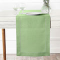 D'Moksha Homes Linen Sage Green Table Runner 144 Inches Long - 100% Pure Linen Extra Long Table Runner 14 x 144 Inch for Spring, St Patricks Day, Easter - Classic Hemstitch