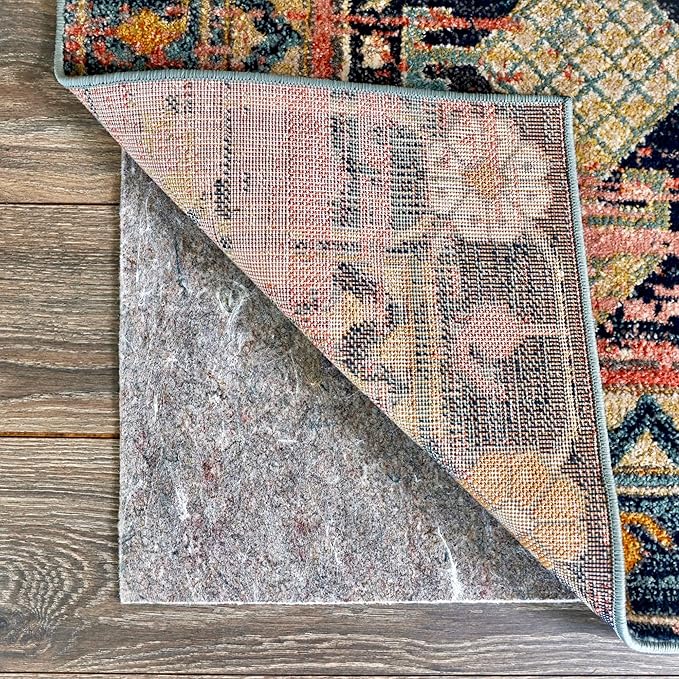 RUGPADUSA - Dual Surface - 7'x9' - 1/8" Thick - Felt + Rubber - Non-Slip Backing Rug Pad - Adds Low-Profile Comfort and Protection