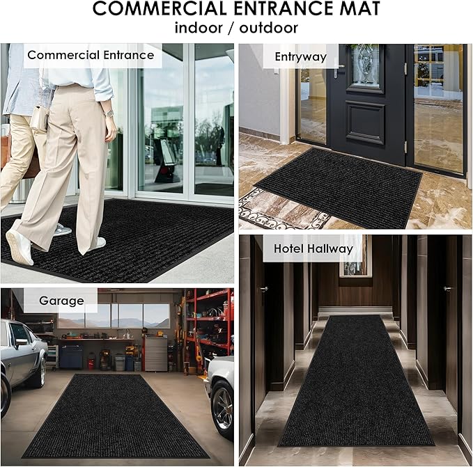 3′ x 41′ Front Door Mat Indoor Outdoor Entrance, Commercial Floor Mat Heavy Duty Dirt Trapper Entryway Doormat, Custom Size Non Slip Rubber Backing Welcome mat, Door Mat for High Traffic Area