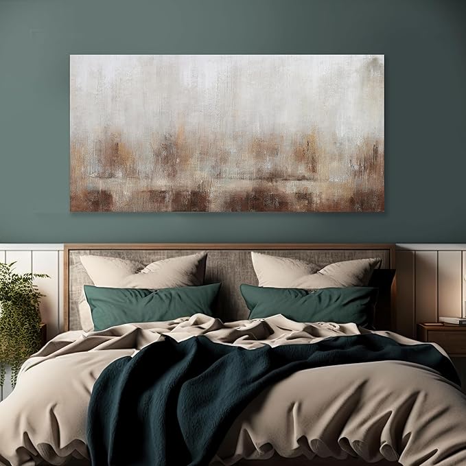 Abstract Wall Art Home Decor Wall Brown Canvas Print Wall Art Framed Modern Abstract Artwork for Living Room Bedroom Dining Room Home Office Decor 24"x48"
