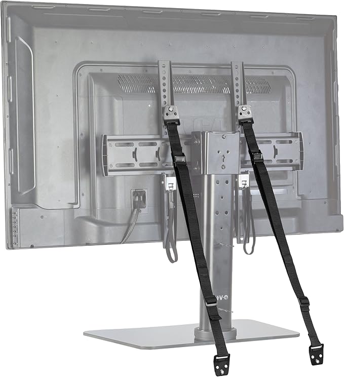 TV Anti-Tip Heavy Duty Dual Cable Kit, Non Tipping Safety Straps for Screens or Furniture Mounting, Adjustable Baby Proofing Anchor, Easy Install Hardware Included, STAND-SK02