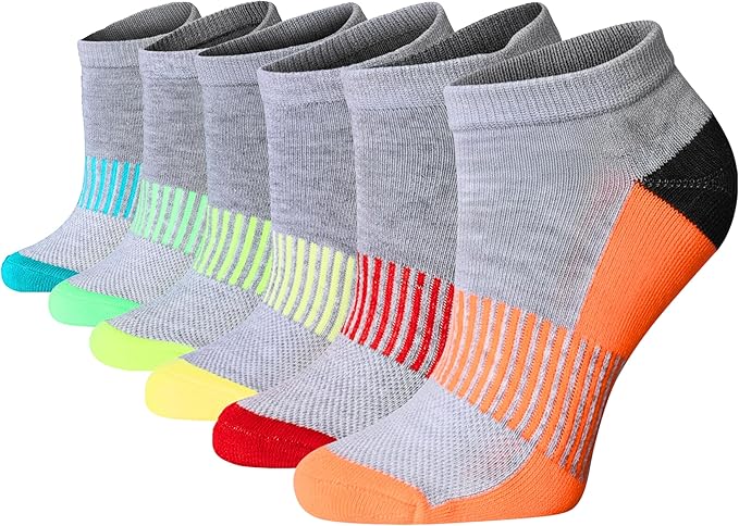 Tipi Toe Women’s 6-Pack Athletic Cushioned Running Ankle Socks – Soft, Breathable Fabric with Arch Support for Comfort