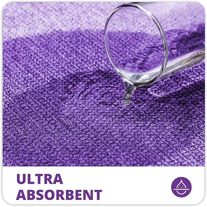 Bath Mat,Ultra Thin Bathroom Runner Rugs,Large Bath Mats for Bathroom,Quick Dry,Non-Slip,Machine Washable,Low Pile,Bath Rug,Shower Outside,Sink,Home Decor Accessories.Purple,3'x5'(36x60inch)