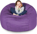 Lumaland Luxurious 3ft Medium Bean Bag Chair with Microsuede Cover - Ultra Soft, Foam Filling, Washable Bean Bag Sofa for Adults, Teenagers, Kids, Pets - Sack Chair for Living Room, Bedroom - Purple