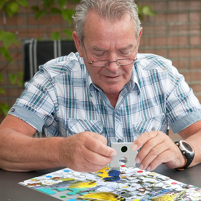 Keeping Busy 35 Piece Birdhouse Dementia Puzzles for Seniors Color Coded with Templates Easy Puzzles for Dementia Patients Gifts for Elderly Women in Nursing Home & Men Gift for Nursing Home Residents