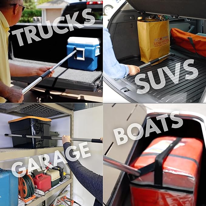 36-Inch Heavy Duty Retrieval Pole | No Rust Cargo Tool | Multi-Use Cargo Retriever | No Rust Reaching Aid, Durable Lightweight Versatile Grabber