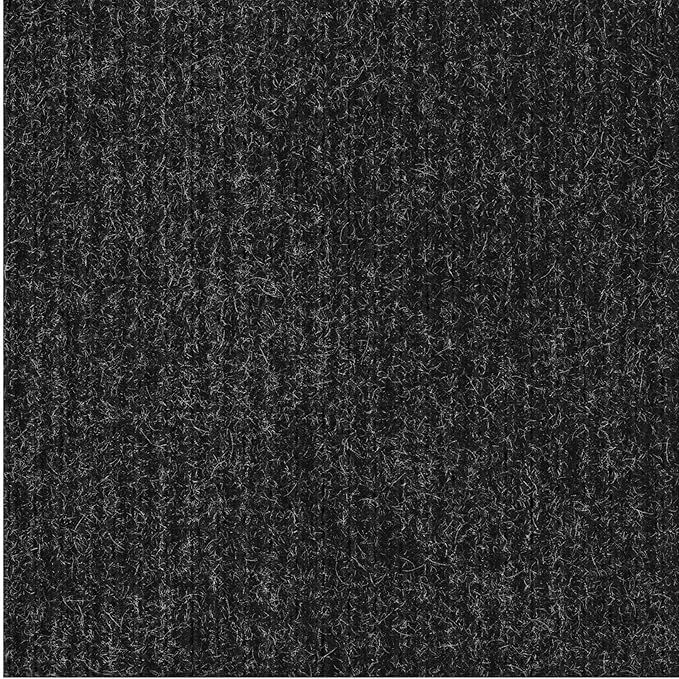 Ottomanson 2' x 47' Hallway Runner with Scraper Pile Extra Durable Non-Slip Rug Mat for Indoor & Outdoor Use - Ideal for Kitchen, Entryway, Patio & Garage - High-Traffic Carpet, Black